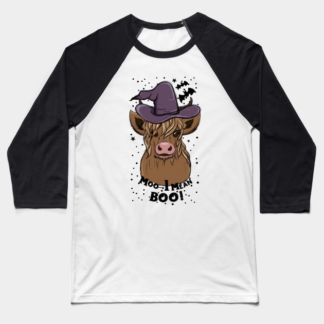 Cow Halloween Costume Moo I Mean Boo Baseball T-Shirt by Teewyld